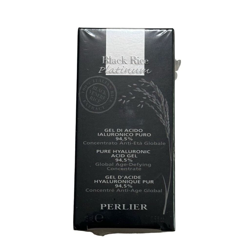 Perlier Black Rice Platinum Pure Hyaluronic Acid Gel 94.5% 0.5 oz NIB Sealed
